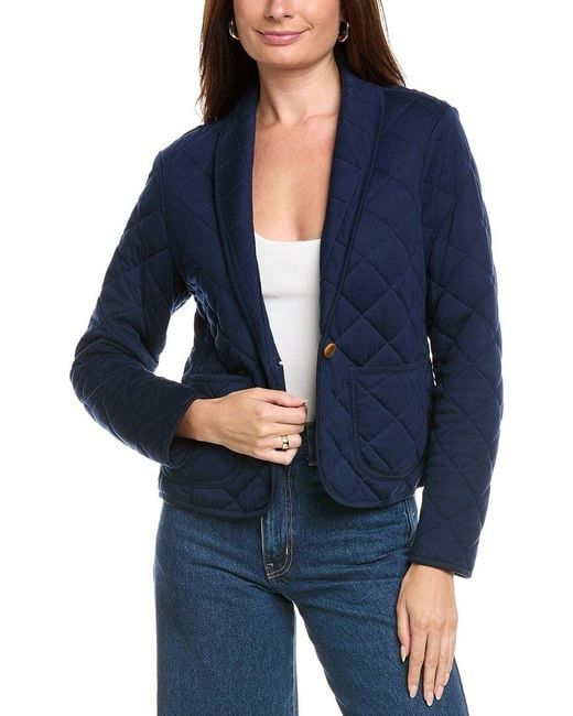 Tommy Bahama Blue Quilted Knit Shawl Blazer