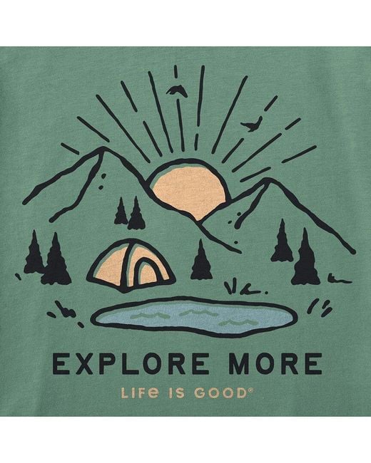Life Is Good. Green Crusher V-Neck T-Shirt