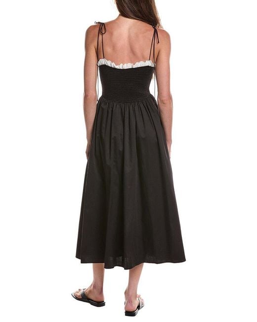 For Love & Lemons Black Bethany Midi Dress