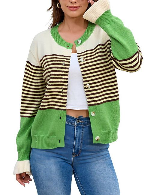 ROMANISSA Green Cardigan