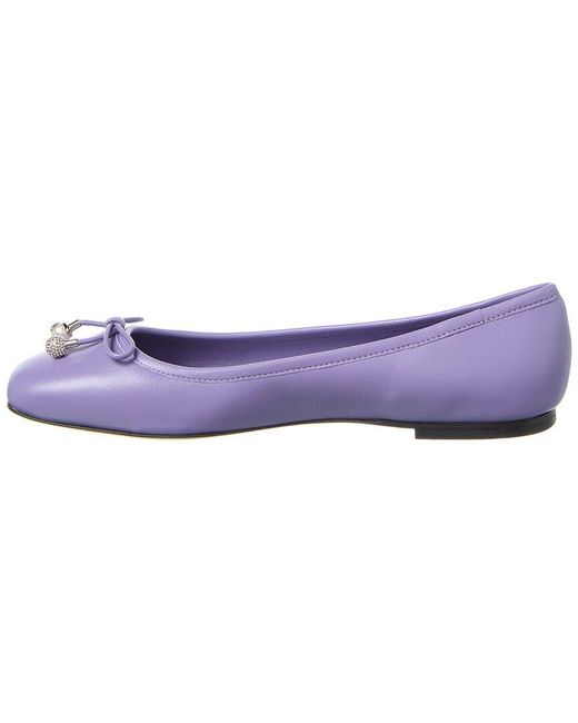 Jimmy Choo Purple Elme Leather Flat