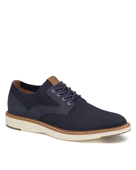 Johnston & Murphy Blue Upton Knit Plain Toe Oxford for men
