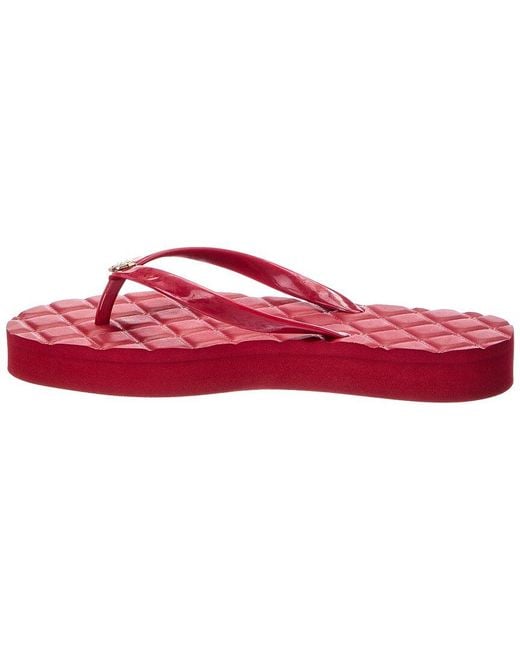Tory Burch Red Willa Rubber Thong Sandal