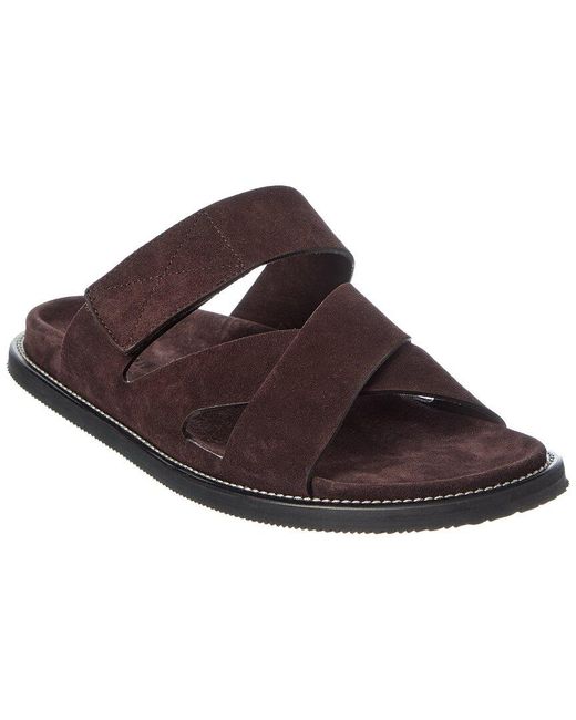 Todd Snyder Nomad Suede Crossover Band Sandal in Brown for 