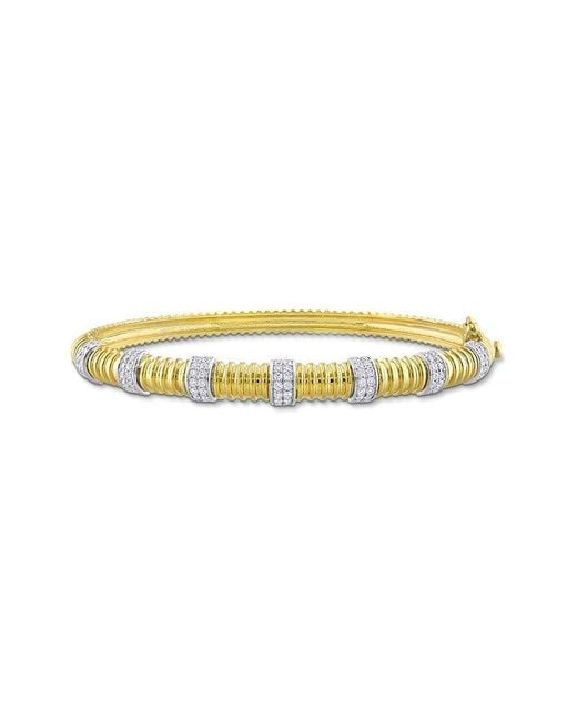 Rina Limor White 14k Two-tone 0.78 Ct. Tw. Diamond Bangle Bracelet