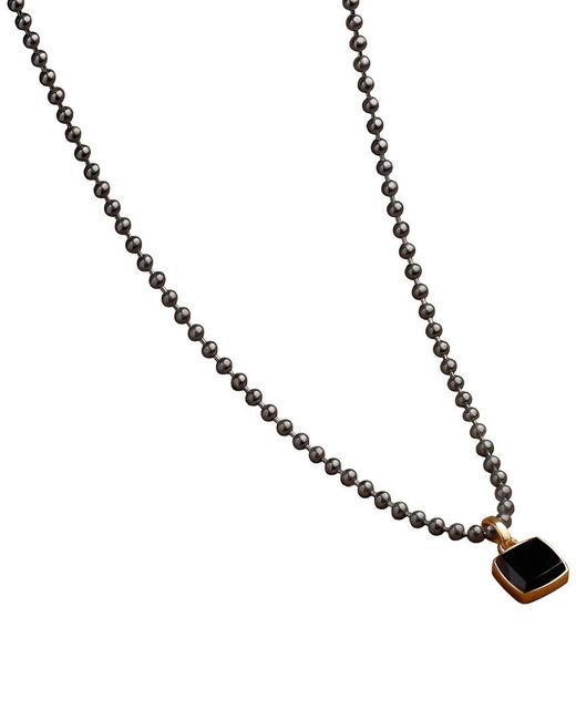Karma and Luck Metallic Onyx Pendant Necklace