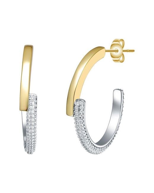 Genevive Jewelry Metallic Rachel Glauber Plated Hoop Earrings