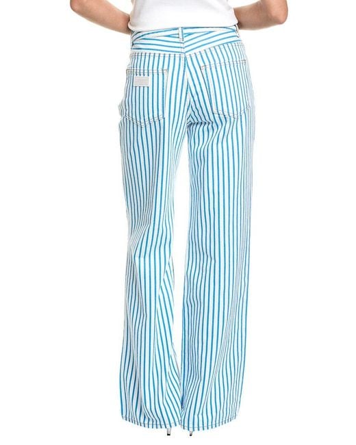 Ganni Blue Stripe Denim Pant