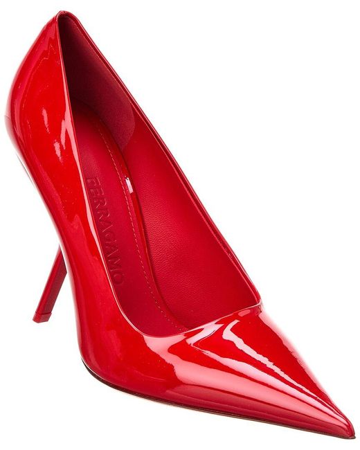 Ferragamo Red Eva X5 Patent Pump
