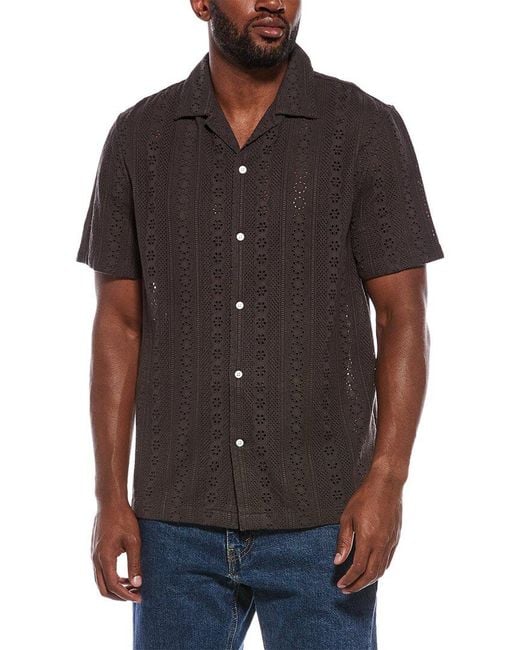 Madewell Black Camp Collar Short Sleeve Shirt for men