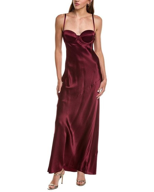 L'Agence Red Lagence Sayla Long Dress
