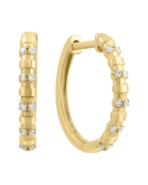 Effy Fine Jewelry Metallic 14K 0.08 Ct. Tw. Diamond Earrings
