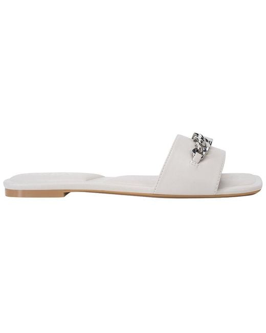 DKNY White Dania Flat Slide