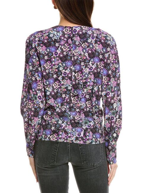 Isabel Marant Purple Isabel Marant E'Toile Amba Babydoll Silk Blouse
