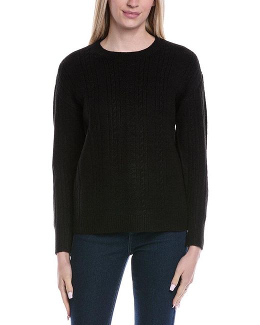 Jones New York Black Mix Stitch Crewneck Sweater