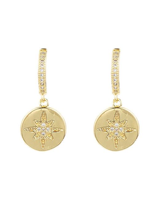 Eye Candy LA Metallic Luxe Collection 14k Plated Cz North Star Earrings
