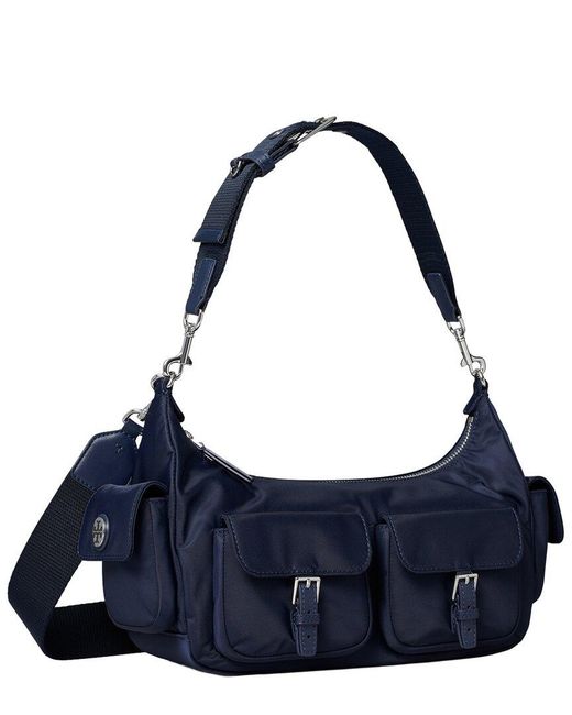 Tory Burch Blue Nylon Convertible Shoulder Bag