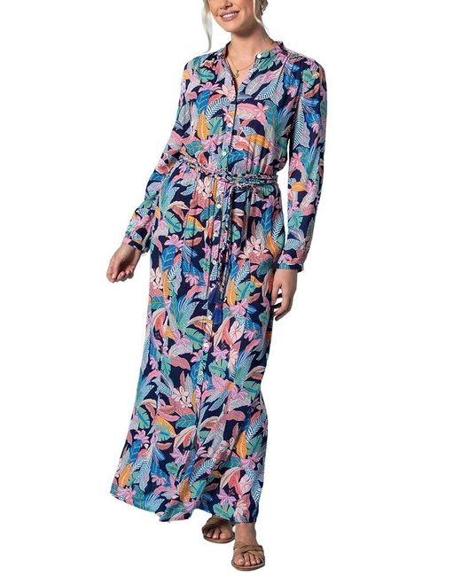 Tori Richard Blue Briar Shirt Dress