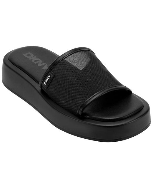 DKNY Black Orion Mesh Platform Slide