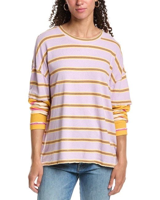 Free People Red Nina Stripe Long Sleeve