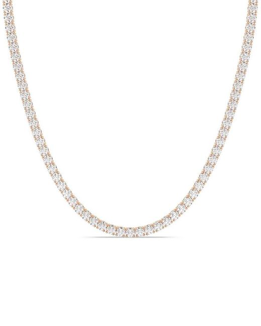 Lab Grown Diamonds Metallic 14K Rose 7.00 Ct. Tw. Lab-Grown Diamond Necklace