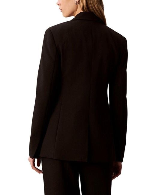 Calvin Klein Black Smooth Stretch Cinched Blazer