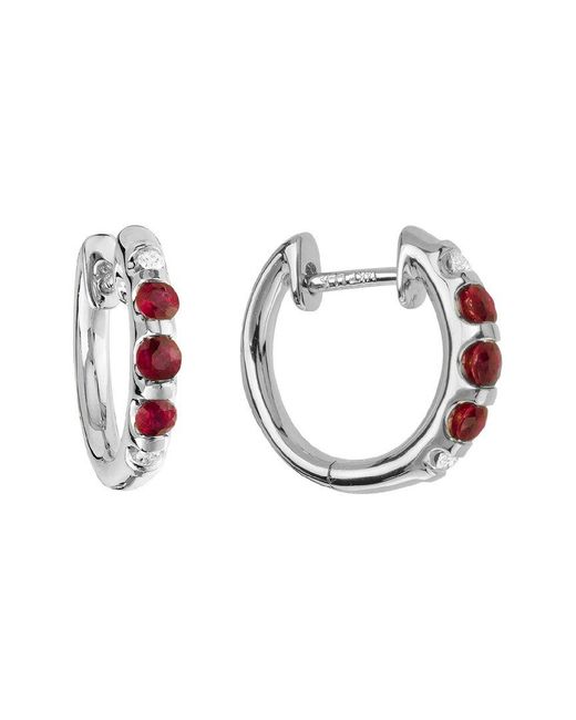 Diamond Select Cuts Multicolor 14k 0.48 Ct. Tw. Diamond & Ruby Earrings