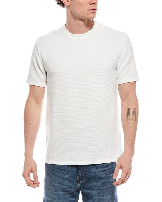 Reiss White Oe Phil Textured Crew Neck Top for men