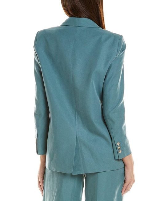 Ba&sh Blue Gayne Linen-Blend Blazer