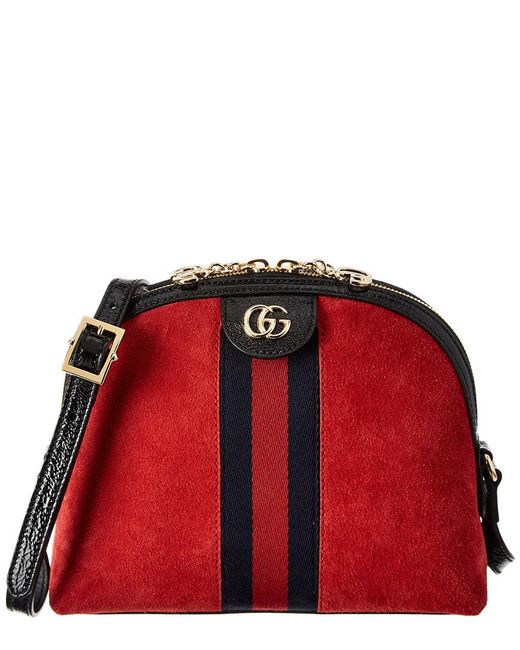 Gucci Ophidia Small Suede Shoulder Bag in Red - Lyst