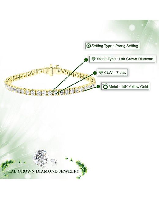 Amairah Metallic 14K 7.00 Ct. Tw. Lab-Grown Diamond Tennis Bracelet