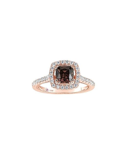 Suzy Levian White Rose Gold Vermeil Cz Ring
