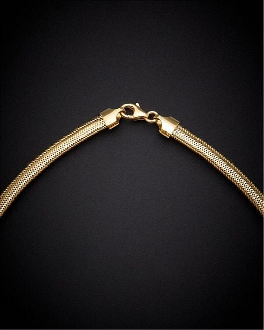 Italian Gold Black 14k Flat Mesh Choker Necklace