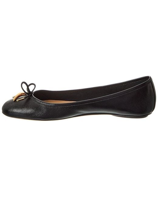 Chloé Black Iris Leather Ballerina Flat
