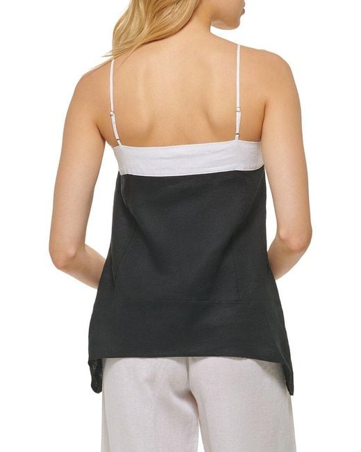 DKNY Black Cami Asymmetrical Top
