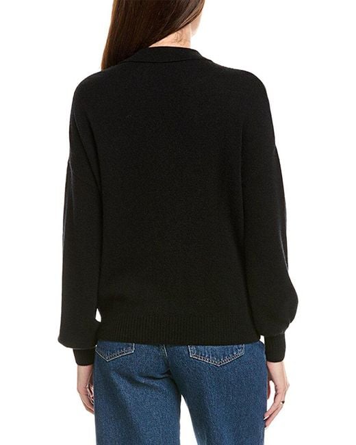 Kier + J Black Kier + J Oversized Wool & Cashmere-Blend Polo Sweater