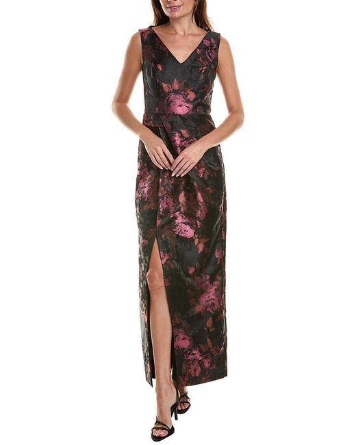 Kay Unger Purple Liana Column Gown
