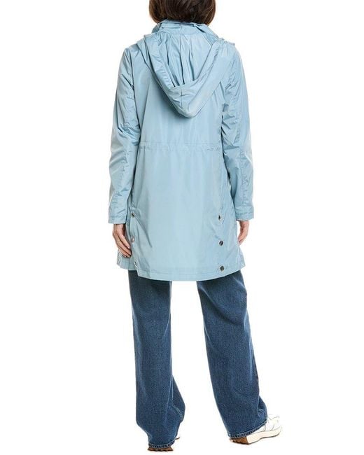 Via Spiga Women's Blue Packable Rain Jacket