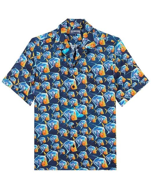 Vilebrequin Blue Linen Shirt for men