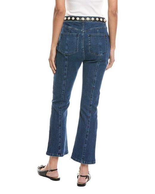 Cinq À Sept Blue Pearl Embellished Shannon Pant