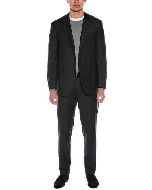 Canali Black 2Pc Wool Suit for men