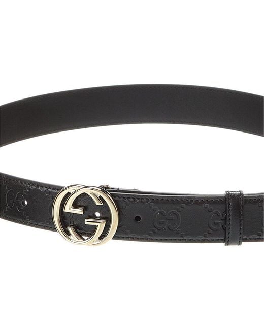 Gucci Black Interlocking G Leather Belt