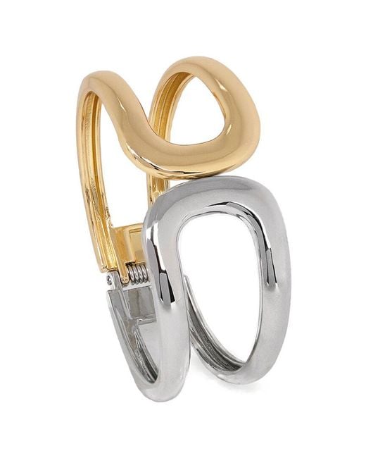 Saachi Metallic Modern Muse Two-Tone Cuff Bracelet