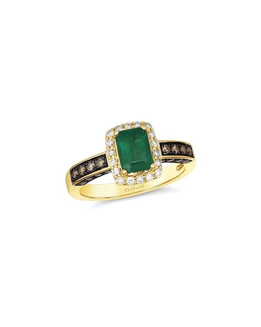 Le Vian Green 14K 1.19 Ct. Tw. Diamond & Emerald Cocktail Ring