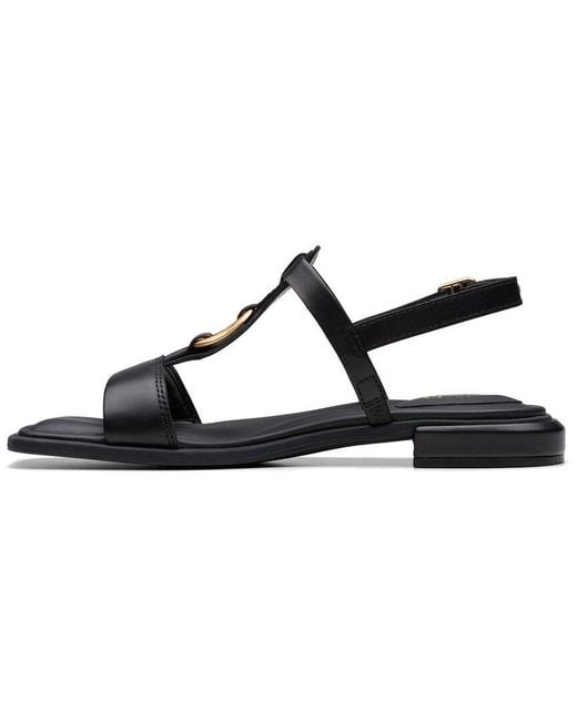 Clarks Black Ariany Sling Leather Sandal
