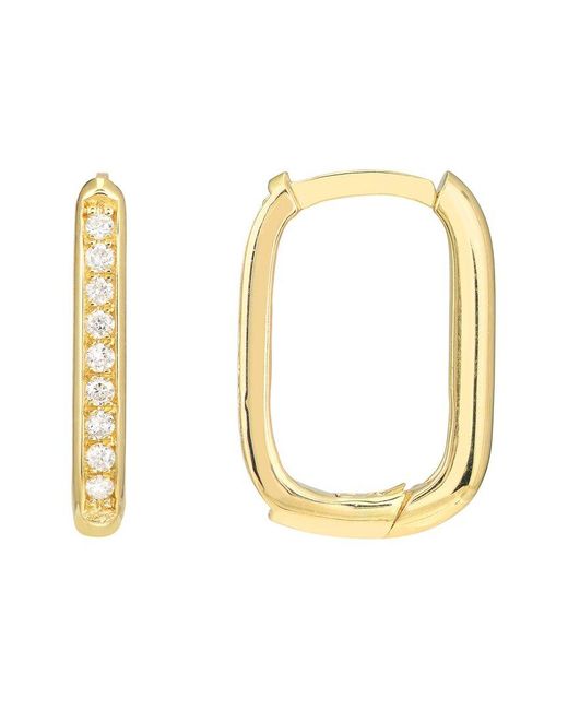 HAWLEY ST Metallic 14K 0.12 Ct. Tw. Diamond Geometric Earrings