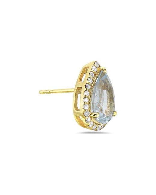 Forever Creations USA Inc. Blue Forever Creations 14k 2.41 Ct. Tw. Diamond & Aquamarine Halo Earrings