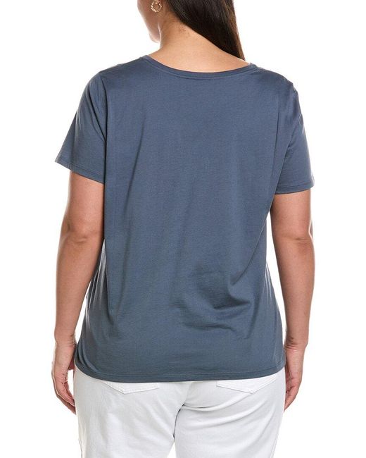 Eileen Fisher Blue Plus Round Neck T-Shirt