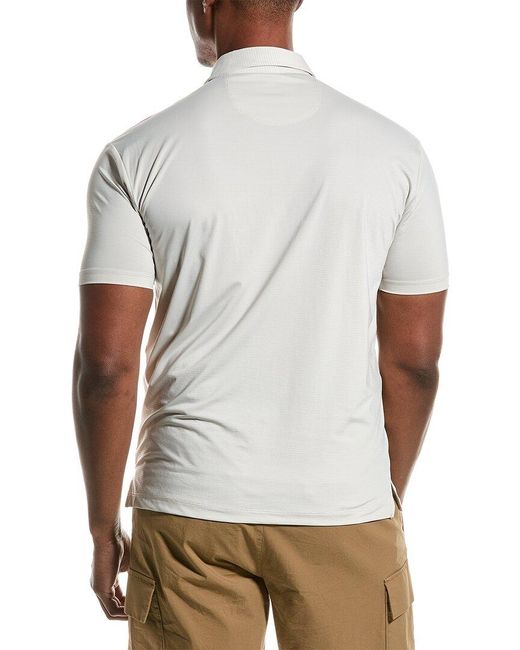 Vintage 1946 White Shadow Stripe Polo Shirt for men