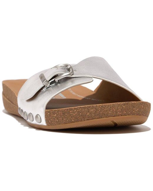 Fitflop Metallic Iqushion Leather Slide